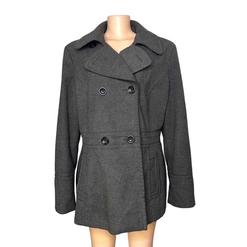 Fleet Street LTD Women's Double Breasted Pea Coat Size XL Gray